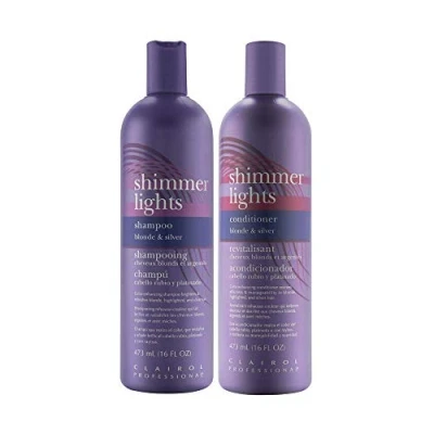 Image of Clairol Shimmer Lights 16 oz. Shampoo + Conditioner For Blonde And Silver Hair (Combo Deal)