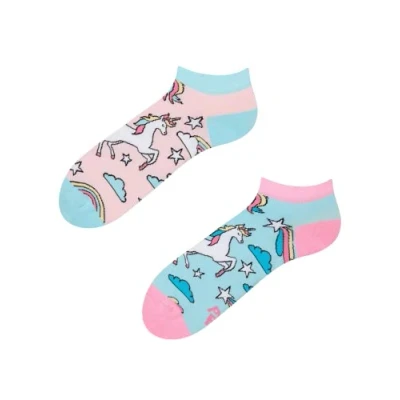 Image of Dedoles Unisex Socks for Women, Men &amp; Kids Cotton Funny Designs Football Bicycle Horses Plants Firefighter Gift Mismatched, Design: Rainbow Unicorn, Colour: Pink, Size: 5 7.5 W / 6 8 M UK