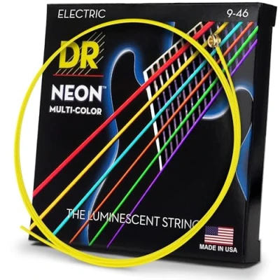 Image of DR Strings HI DEF NEON Electric Guitar (NMCE 9/46),Black