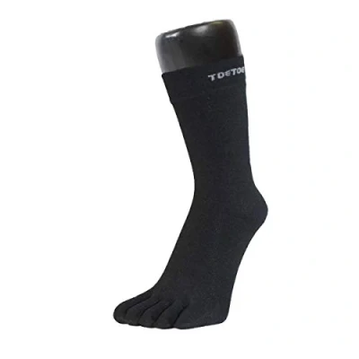 Image of TOETOE Men, Women Outdoor Wool Mid Calf Seamless Plain Toe Socks, Hygienic, Breathable
