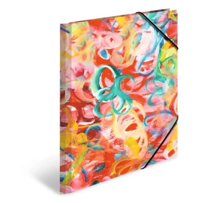 Image of HERMA Portfolio Folder A4 Painting, Children&#039;s Corner Made of Cardboard with Art Motif, Elastic Band, Inner Flaps and Print for Boys Girls