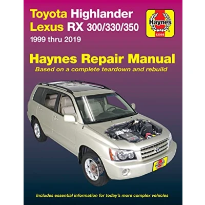 Image of Toyota HighLander (01 19),Lexus RX 300/330/350 (99 19) Haynes Manual (Paperback)