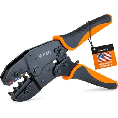 Image of Wirefy Crimping Tool for Insulated Electrical Connectors Ratcheting Wire Crimper Pliers Ratchet Terminal and Crimp
