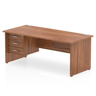 Image of Impulse 1800 Rectangle Panel End Leg Desk Walnut 1 x 3 MI001976