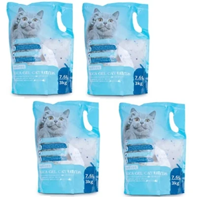 Image of Nobleza Silica Cat Litter Crystals Kitten 7.6L 3kg Ultra Absorbent, Effective Odour Control, Dust Free, Biodegradable Hygiene