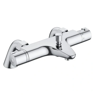 Image of MORADO Thermostatic Bath Shower Mixer,Thermostatic Mixer Tap,Bath Tap with Temperature Control,Solid Brass,Chrome Finished,Bathtub Mounted,(Bathtub Mounted)