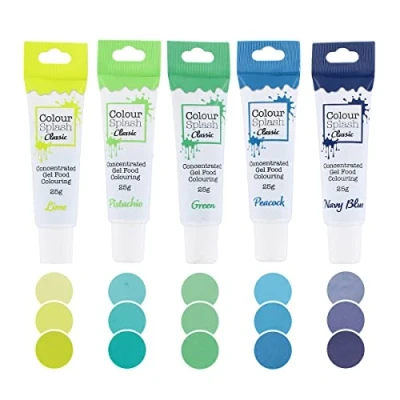 Image of Colour Splash Food Colouring Gels, Greens 5 Pack, Highly Concentrated Easy to Use Squeezy Tubes, Transform Plain Cakes Into Bright, Eye Catching Creations Multipack