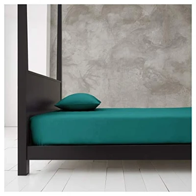 Image of Gaveno Cavailia Super Soft Plain Dyed Diamond Deep Fitted Sheet [ King teal ]