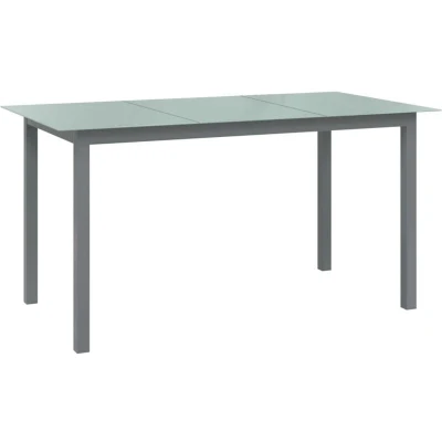 Image of vidaXL Garden Table Light Grey 150x90x74 cm Aluminium and Glass