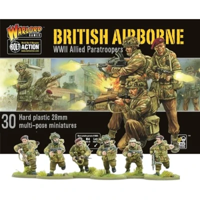 Image of Warlord Games British Airborne Allied Paratroopers 28mm Scale Plastic Miniatures for Bolt Action Highly Detailed World War 2 Table top Wargaming
