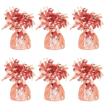 Image of Foil Helium Balloon Weights Pack of 6 Durable &amp; Colourful Rose Gold for Birthdays Parties, Events Celebrations Perfect Weight Holders
