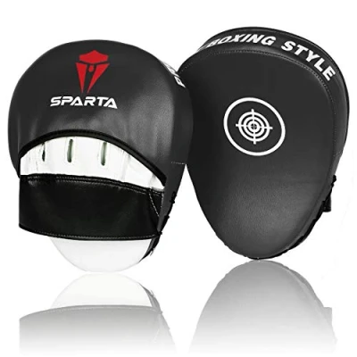 Image of Focus Pads Boxing Mitts Curved Hook and Jab Target Hand Great for MMA, Kickboxing, Martial Arts, Muay Thai, Karate Training Padded Punching, Coaching Strike Shield (Black)