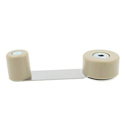 Image of Chrome Door Stopper Swivel Type Floor Mounted Beige by Lifeswonderful