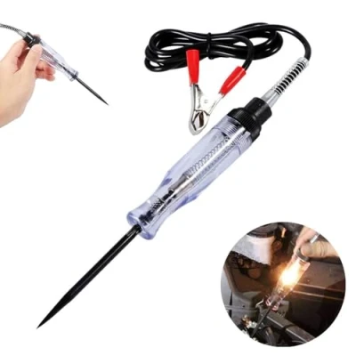 Image of Car Truck Voltage Circuit Tester 6V 12V 24V DC Auto Electrical Wire Long Probe Automotive Fuse with Crocodile Clip for Checking Circuits Low Systems Wires Switch