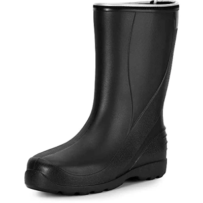 Image of Ladeheid Women&#039;s EVA Light Wellington Boots Rainy Wellies Rain LADW005 (Black, 5 UK)