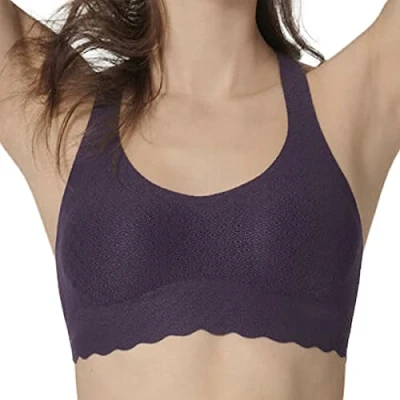 Image of Sloggi Women&#039;s Zero Feel Lace Top Bra, Blackcurrant Juice, S
