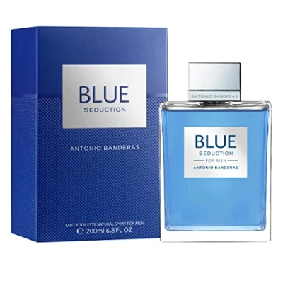 Image of Banderas Perfumes Blue Seduction Eau de toilette for Men Long Lasting Fresh and Casual Fragance Woody Aquatic Notes Ideal Day Wear 200 ml