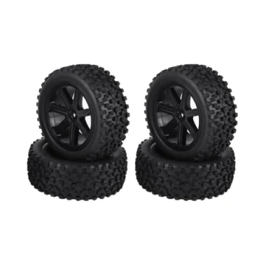 Image of 4pcs Rubber Tires, 1/10 RC Wheel Vehicle Tires Racing Buggy Crawler Car On Road Tyre(Black) Model Accessory Toy