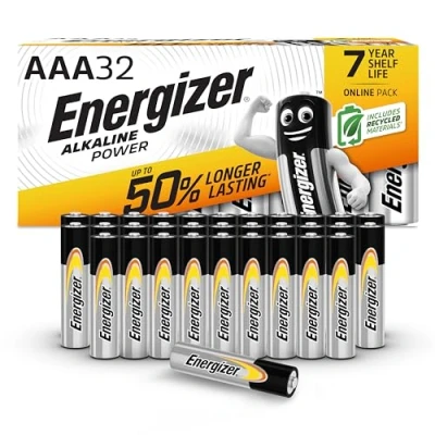 Image of Energizer AAA Batteries, Alkaline Power, Triple A Battery Pack, 32 Pack (Packaging May Vary)