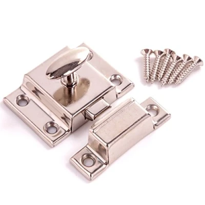 Image of Nickel Cupboard Turn Catch Desk/Cabinet Door Twist Sprung Latch + Screws