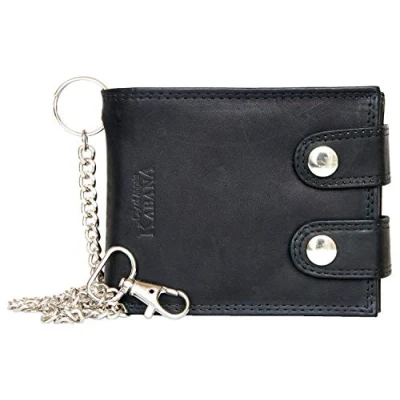 Image of Kabana Men&#039;s Biker Genuine Leather Wallet with a 45 cm Chain
