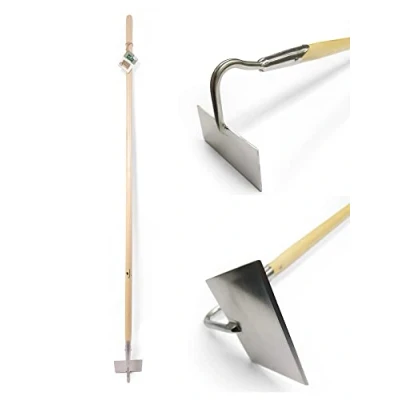 Image of Greenman Draw Hoe Ash Handled Stainless Steel 160cm (63&quot;) x 15cm (6&quot;)
