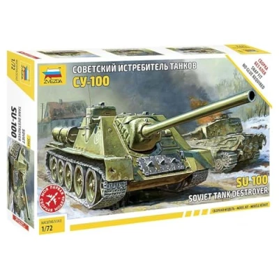 Image of Zvezda Z5044 Soviet Tank Destroyer SU 100 Model KIT