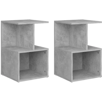 Image of vidaXL Bedside Cabinets 2 pcs Concrete Grey 35x35x55 cm Engineered Wood