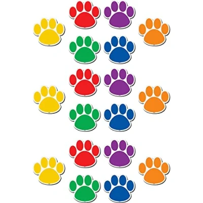 Image of Teacher Created Resources Magnetic Accents, Colorful Paw Prints (77207.0)