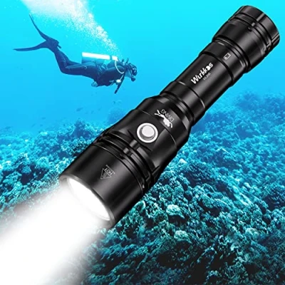 Image of Wurkkos DL20R Diving Flashlight, 3200 Lumens Scuba Torch Built in USB C Charging Port, IPX8 Waterproof, XHP50.2 LED Underwater with Charger