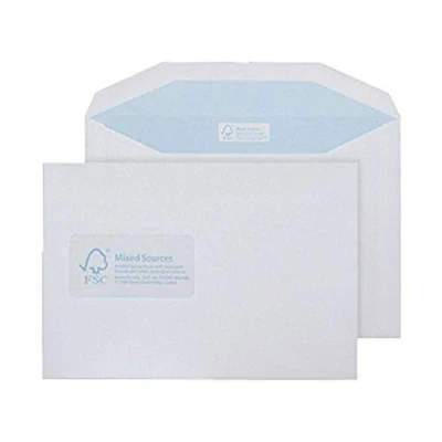 Image of Blake Envelopes Purely Environmental FSC478 FSC Zertifiziert Kuvertierhüllen Briefumschläge Naßklebung Mit Fenster Weiß C5+ 162 x 238 mm 90g/m² 500 Stück