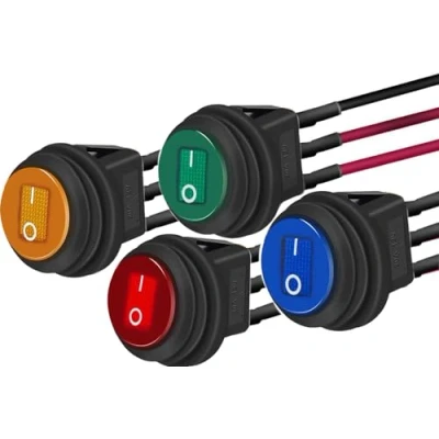 Image of RUNCCI YUN 4 pcs 12VDC/20A LED Round Rocker Switch,Car Switch 12V LED,SPST 12v,Waterproof Toggle Switch, for Car, Boat, Homehold Application
