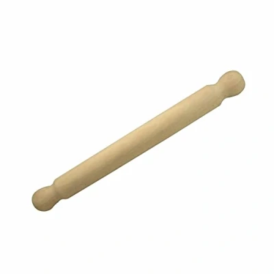 Image of Natural Solid Beechwood Wood Wooden Cylinder Round Rolling Pin Large and Small Pastry Dough Pizza Icing Chapati Kitchen Chef Catering Cooking Baking (Profiled End 46cm)