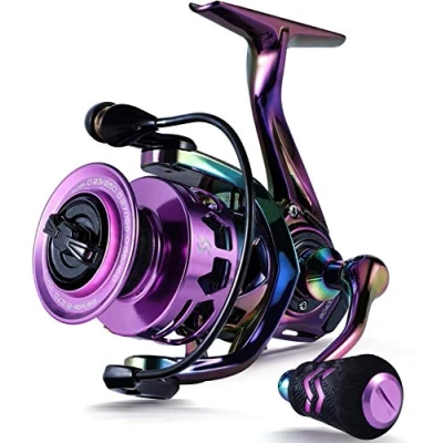 Image of Sougayilang Spinning Fishing Reel 6.0:1 Gear Ratio Graphite Frame 12+1 BB Colorful Reels with 25 lbs Carbon Drag, Super Polymer Grips for Freshwater or Saltwater 2000