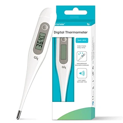Image of Digital Thermometer, Oral Thermometer Adults Kids Babies, Accurate Fast Switchable Body Temperature Gray