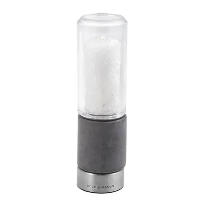 Image of Cole &amp; Mason Precision+ Stemless Regent Concrete Clear Salt Mill