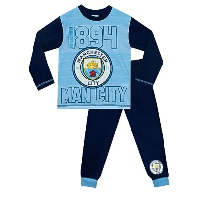 Image of Manchester City F.C. Pyjamas For Boys Football Official Man Blue 5 6 Years