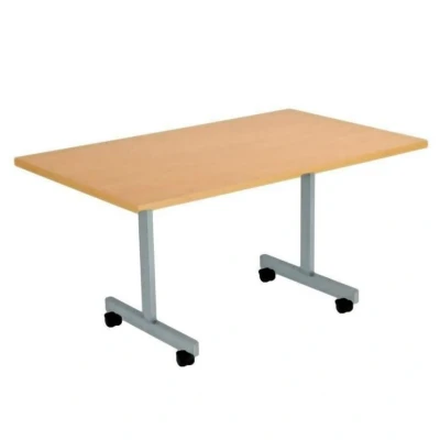 Image of Allegro Tilting Table 1600x700 Silver Legs White Top Ref OETT1670SVWH