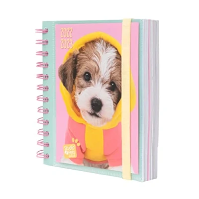 Image of Grupo Erik: Official Studio Pets Dogs Diary 2022 2023 Back To School 11 Months Academic Day Page August June Mid Year With Stickers Dog Stationery
