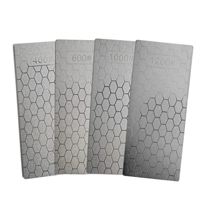 Image of Diamond Sharpening Stones, 4PCS Professional Ultra Thin Single Side Honeycomb Knife Sharpeners Stone with Non Slip Base for Knives Scissors Outdoor Kitchen Tools(400/600/1000/1200 Grit)