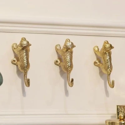 Image of Melody Maison Set of 3 Gold Monkey Wall Hooks