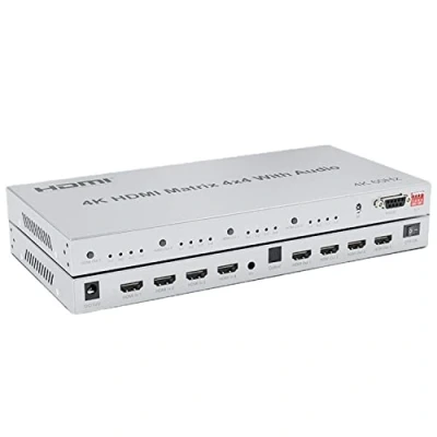 Image of XYKJOBC 4K HDMI Matrix Switcher 4x4，4K@60Hz Switch 4x4 with Audio Extractor 4 in Out 2.0 Splitter Selector box HDR HDCP2.2 18Gbps (4K 60Hz)