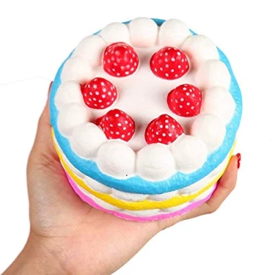 Image of Anboor Squishies Cake Strawberry Colorful Slow Rising Kawaii Toys Prime for Collection Gift 1Pcs