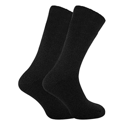 Image of 2 Pairs of Drew Brady Mens Thermal Sleep Socks, Size 6 11 (6 11, Black)