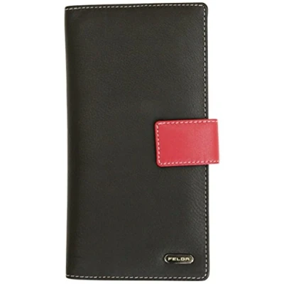 Image of Felda Womens Genuine Soft Leather Purse RFID Protection and Credit Card Holder Black Multi