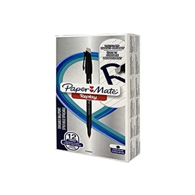 Image of Paper Mate Replay 40th Anniversary Erasable Ballpoint Pen, Limited Edition, Pack of 12 Pens, Black