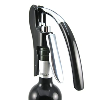 Image of Best Utensils Professional Zinc Alloy Power Wine Opener Octopus Premium Vertical Lever Corkscrew with Built in Foil Cutter Waiter Bottle Openers Kit (Black)