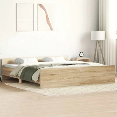 Image of vidaXL Bed Frame without Mattress Sonoma Oak 160x200 cm