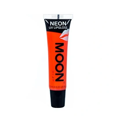 Image of Moon Glow Neon UV Lip Gloss 15ml Orange Tangarine Scented and glows brightly under UV!
