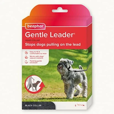 Image of Beaphar Gentle Leader Head Collar for Small Dogs Stops Pulling On The Lead Training Aid with Immediate Effect Endorsed by Behaviourists Black x 1